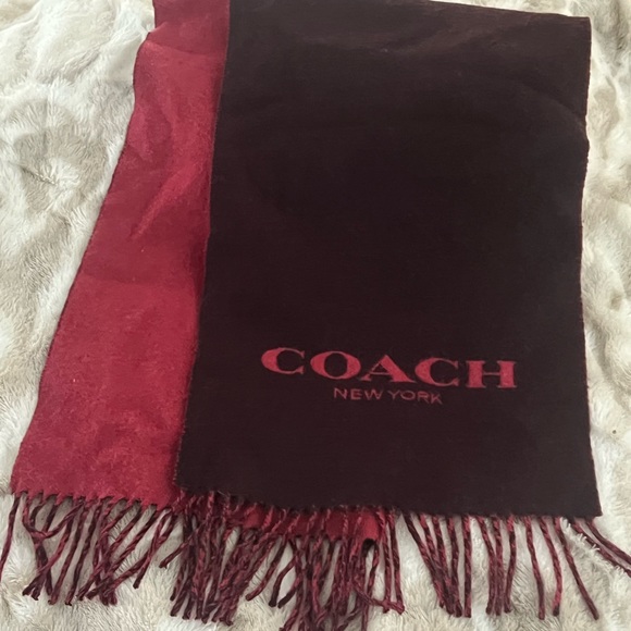 COACH Bi-color muffler scarf red/burgandy - Picture 4 of 4